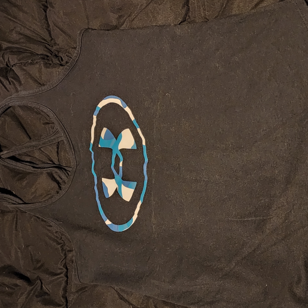 Under Armour Black Tank Top with Blue Logo